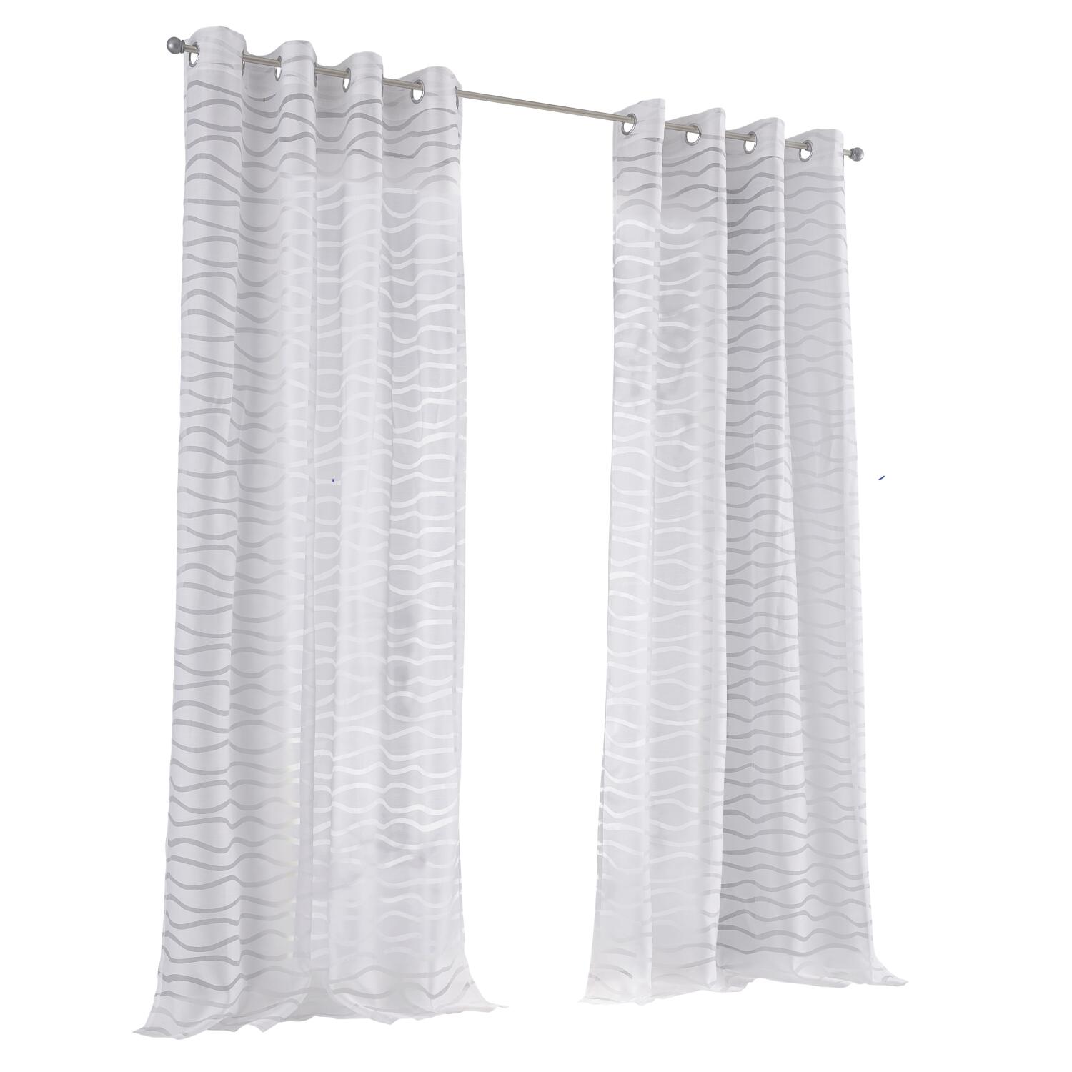Weißer Vorhang / Ausbrenner Gardine mit Ösen Enya | Höhe
