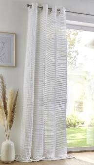 Blickdichter Vorhang Lene aus Baumwolle | weiss - Höhe 145