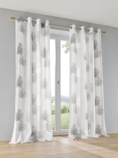 Vorhang Gardine Ösenschal Bellinda weiss anthrazit - Höhe 145 cm - 245 cm (1 Stück)