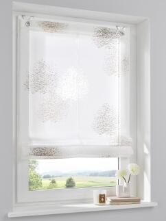 Raffrollo / Ösenrollo Bellinda ohne Bohren | weiss taupe - Breite 45 - 120 cm