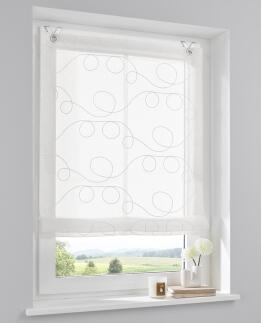 Jasmin Stick weiss Raffrollo Ösenrollo