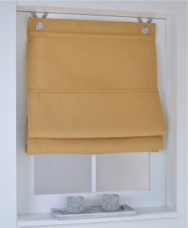 Raffrollo / Ösenrollo verdunkelnd Dimout ohne Bohren | curry - Breite 45 - 120 cm