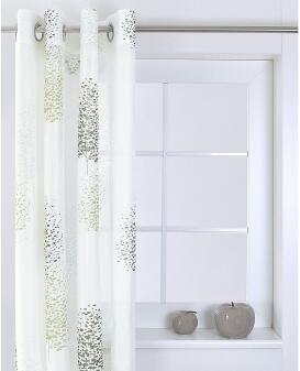 Bedruckter Vorhang Gardine Bella mit anthrazit weiß Ösen