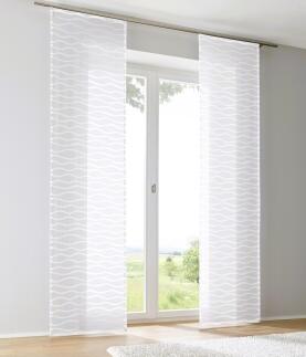 Ausbrenner Schiebegardine Schiebevorhang Raumteiler Enya Welle weiß (1 Stück)