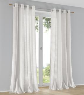 Halbtransparenter Vorhang Areggo in Weiß/Offwhite (1 Stück)