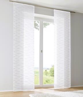 Ausbrenner Schiebegardine Schiebevorhang Raumteiler Enya Welle weiß (1 Stück)