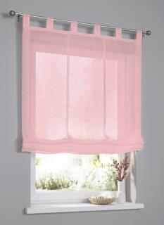 Raffrollo Brondby rose mit Schlaufen